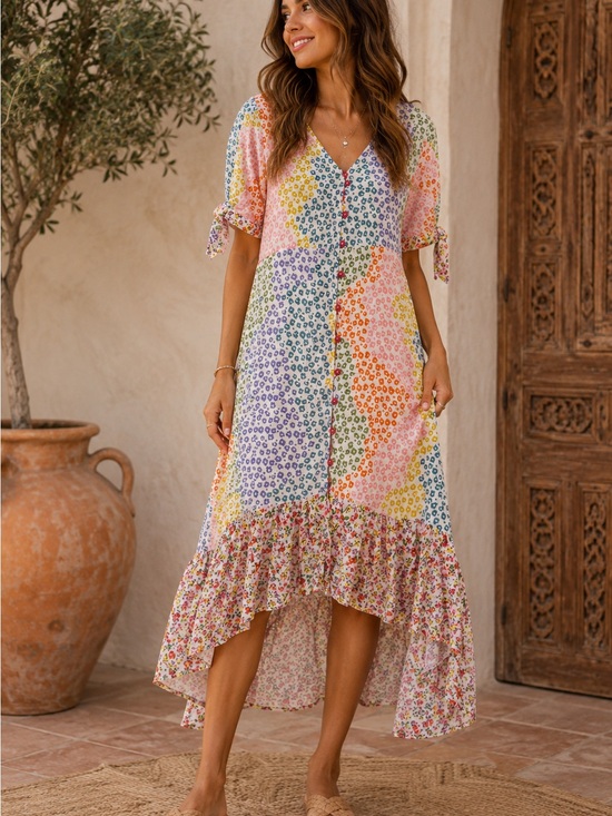 Myra Dresses & Skirts - Floral High-Low Dress (090878) 🌼 ☀️